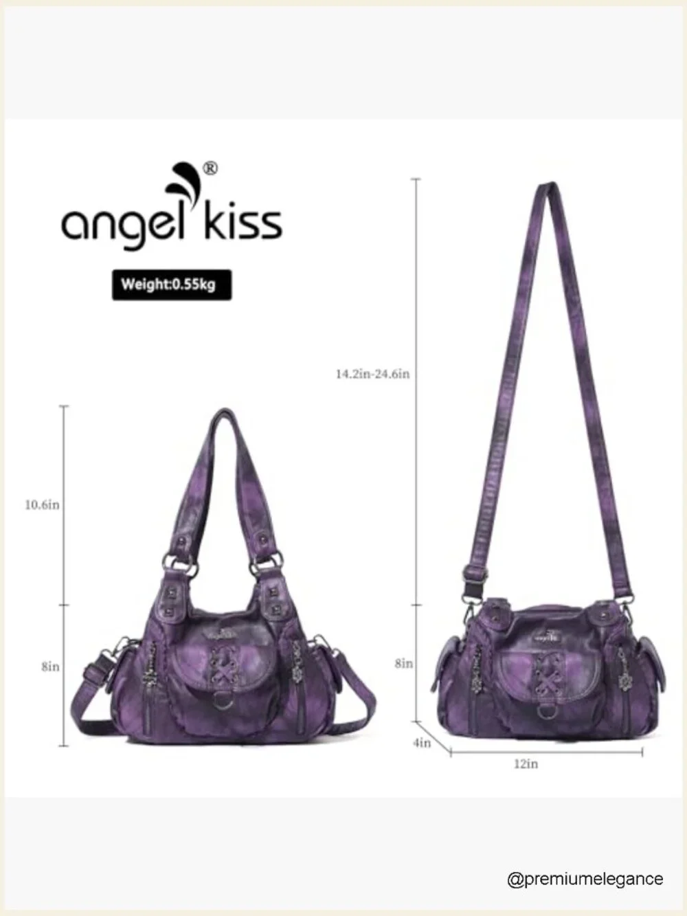 Small Hobo Shoulder Crossbody Bag Vegan Leather Multi-Pocket Tote